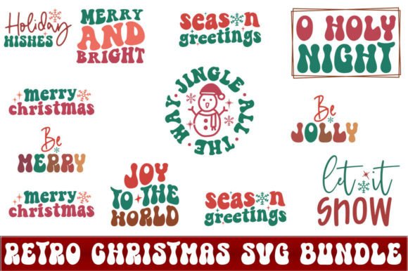 Funny Retro Christmas Design Graphics for Crafts
