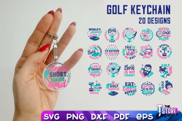 Golf SVG Keychain Bundle Sport SVG Graphics and Crafts