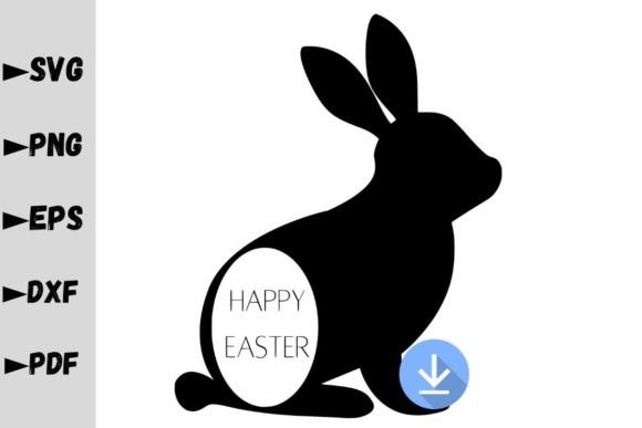 Happy Easter Bunny Silhouette Graphics for Crafts