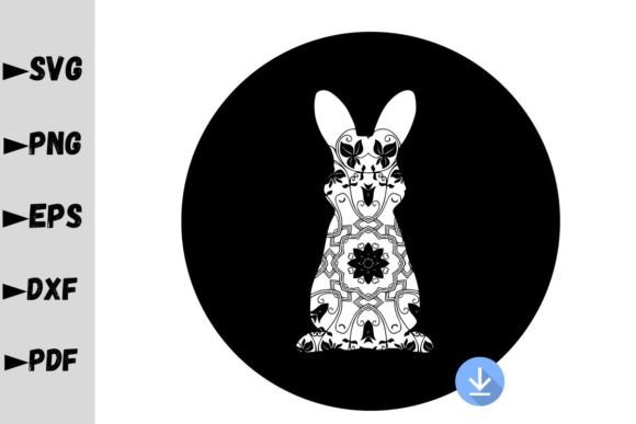 Mandala Bunny, Bunny Mandala Silhouette