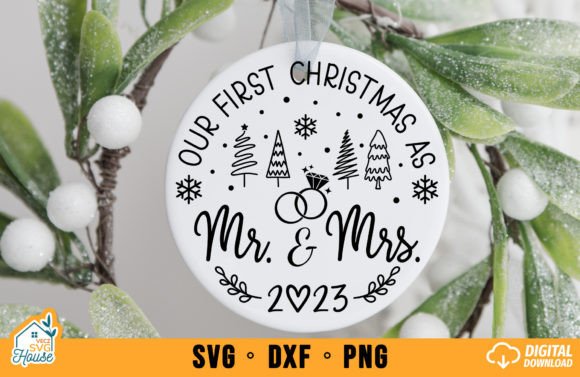 Our First Christmas Mr and Mrs SVG Graphics and Crafts