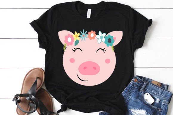 Pig with Svg, Cute Pig Svg, Pig Svg, Fu Graphics and Crafts